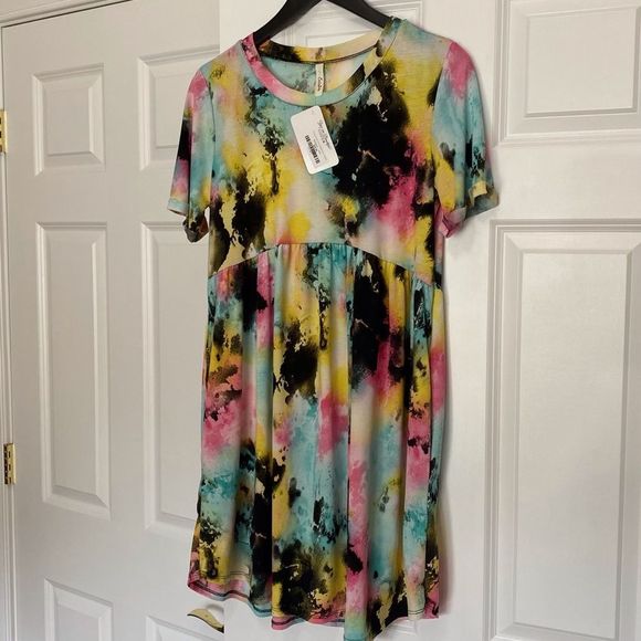 Boutique Free Spirit Tie Dye Babydoll Dress - Picture 5 of 9